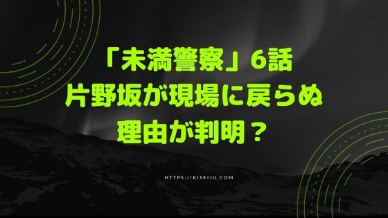 ドラマ 未満警察 6話で片野坂が現場に戻らぬ理由が判明 連続殺人事件で何があったのか Kisei Movie